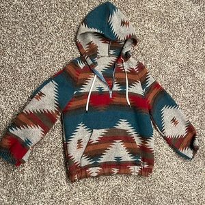 Aztec half zip hoodie